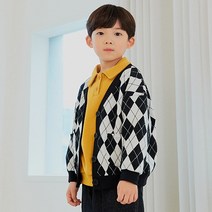 [꼼마제이] 아가일 체크 가디건
