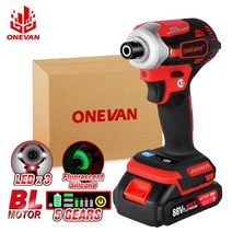 ONEVAN 임팩 전동 드릴 드라이버, 2 Battery EU Plug