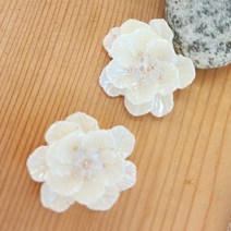 자개 전통 플라워 장식 4.5cm / 헤어핀 머리끈 재료