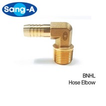 상아뉴매틱 황동피팅 신주연결부속 배관자재 호스엘보, 1개