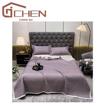 Chen 차렵이불 여름용 양겹 옐로우 그레이, 자주