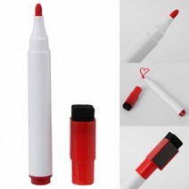 보드 마카 펜 자석 지우개 달린 (빨강) 화이트 칠 판 필기 뚜껑 캡 냉장고 현관 문 부착 사용 마커
