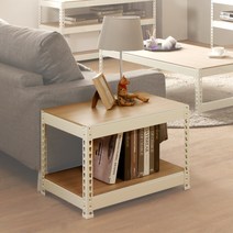 [디디지메이트]스피드랙 사이드선반 사이드테이블 400x300, 화이트[가로400x깊이300x높이330(2단)]