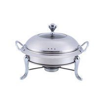 고체 연료 보일러 뷔페 워머 Anti Scald 휴대용 뚜껑 이동식 연료 스토브 야외 여행을위한 음식 따뜻하게 캠핑 호텔, 은빛, 28cmx27cm, 스테인레스 스틸, 은빛