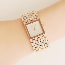 OST [OST] 큐빅 사각 로즈골드 메탈시계 OTW919713TPP