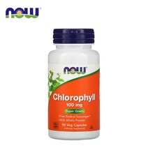 나우푸드 엽록소 클로로필 클로로필린 100mg 90베지 캡슐 슈퍼그린 알팔파 잎, 1개, 90개