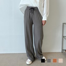 여자 밴딩 스트라이프 와이드 팬츠 와이드팬츠 여성 통바지