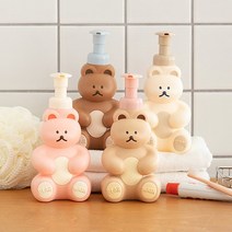 로마네 도낫도낫 베어 곰돌이 버블 거품형 미니 디스펜서 250ml 핸드워시 거품비누 손세정제 주방세제 리필용기, 베리