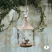 엔틱 철제 걸이 새 둥지 새장 장식 야외 정원 마당 인테리어 꾸미기, 지름16X높이30cm