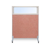 바퀴달린 이동식 칸막이 파티션 원톤 투톤 유리 페브릭 시리즈 이동식 병원 사무실 이동식, 상부유리, PW506