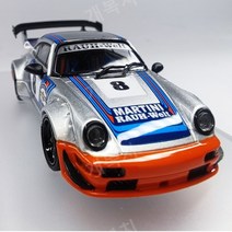 1/64 포르쉐 다이캐스트 차 mini gt RWB SINGER, 964 RWB MARTINI