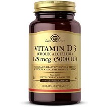 솔가 비타민 D3 (콜레칼시페롤) 125mcg (5 000IU) 야채 캡슐 240개BGSL, 240 카운트