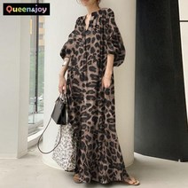 퀸앤조이 여왕 레오파드 셔츠 롱롱 원피스***판매자 퀸앤조이***
