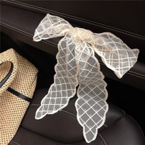 DFMEI.실크 스카프.Silk scarf.인스파워화이트레이스리본신상품여름자수리본리본헤어밴드