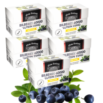 사은품+피터앤존 뉴질랜드 빌베리 60000+루테인 25mg 60캡슐, 빌베리 루테인 60캡슐 5병