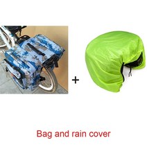 자전거캐링백 로드 백팩 접이식 사이클 가방 캐리어 백 링 더블 사이드 리어 랙 자전거, 위장 블루 세트