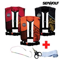 씨울프 자동팽창식 선상 구명복 CE-7F03 팽창식 구명조끼 해양수산부승인, CE-7F03 오렌지 +사은품