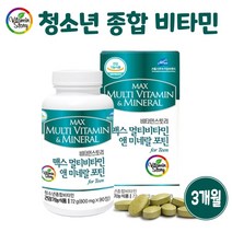 청소년 영양제 종합 비타민 미네랄 중학생 고등학생 수험생 주니어 체력 피로 에너지 보충제 멀티비타민 수능 수험생 선물 추천, 1개, 청소년영양제 90정 [3개월분]