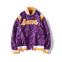 닛폰 하이웨이브 BAPE 유니온 퍼플 야구복 자켓 원인두 얇은 남