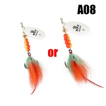 W.P.E 코모도 스피너 루어 15g/22g 1 개 하드 베이트 스푼 깃털 트레블 후크, 22g, 08 A08