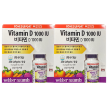 WEBBER NATURALS 비타민D 1000 IU 205mg*200캡슐 * 2개 / 필수영양소 / 광합성 / 코스트코, 205mg/250캡슐 * 2개