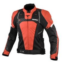 코미네 여름 자켓 메쉬 상의 오토바이 라이딩 투어 바이크 보호대 JK-151 RED-BLACK, RED-BLACK-M