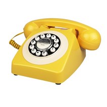 돌리는전화기 일반 집 옛날전화기 레트로 유선 전화 푸시 다이얼 키패드가 있는 노란색 구식 빈티지 전화 홈 오피스용 단일 라인 골동품 유선 전화