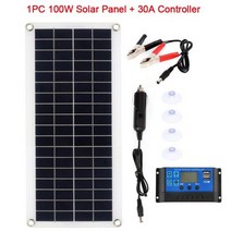 태양광패널 태양열설치 100W 태양 전지 패널 키트 30A60A 컨트롤러와 듀얼 12V USB 자동차 요트 RV 배터리 충전기에 대 한 폴 리, A, A