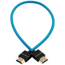 KONDOR BLUE 스트레이트 풀 HDMI 얇고 짧은 케이블 카메라 필름 시네마 모니터용 2.0 고속 4K 3D HDR 나일론 브레이드 코일 3840 x 2160-60Hz 18G, 기본
