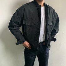 어니스트 클래식 남자 봄가을 노카라 세미오버 캐주얼 워크 자켓