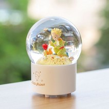 크리스탈 오르골 어린왕자 굿즈 크리스탈볼 힐링과 뮤직박스 여자남자친구 생일선물 칠석데이, 금색별