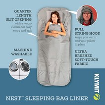 Klymit Nest 침낭 라이너 정품보장, Large, Regular
