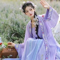 꽃자수 여성 어른 계랑 철릭 한복 한국 무용 의상 사극 드라마 뮤지컬 촬영