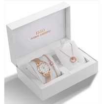 IBSO 여자 시계 로즈골드 메탈시계 목걸이 팔찌 세트 시계선물 여자시계