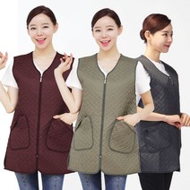 WQA03 조끼 방수 누빔 겨울 앞치마 방한 지퍼 퀼팅, WQA03 블랙M
