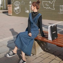 패션풀 레티스 멜빵 데님 원피스 27810