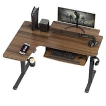 EUREKA 모션데스크 전동 스탠딩 높이조절 책상, 호두 색