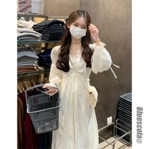 여성 원피스 긴소매 롱 드레스 A라인 여자원피스 봄 여름 가을 인박카037