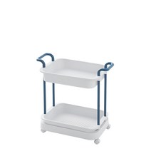 에버하우스 트랜드 이동식 손잡이형 수납선반 2단, 블루