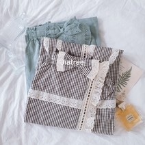 국산 순면 골프가운 밸크로 어깨끈 샤워가운 사우나 랩 플라워 체크 라운딩 고급 로브 가운, 민트레이스