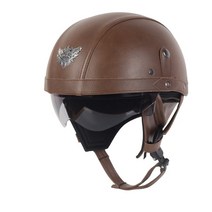 반모헬멧 오토바이 헬멧 가죽 빈티지 카스코 모토 오픈 페이스 레트로 하프 쵸퍼 바이커 파일럿 도트, [01] M, [08] B7