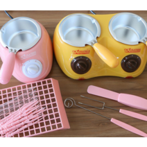 퐁듀기 녹이는기계 치즈퐁듀만드는법 치즈퐁듀기기, 더블 헤드 초콜릿 용광로(핑크)