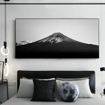 인테리어 흑백 후지산 눈 산 사진 풍경 그림 거실 소파 배경 모던 액자, 02. 섹션 A