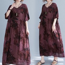 [빅사이즈] B-211362 롱 원피스/루즈핏/롱원피스/박시/임부복/엄마옷/린넨/쉬폰