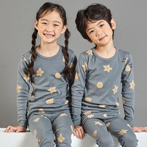 캐릭모아키즈 30수 유아내복 아동내의 주니어실내복 잠옷 차콜도형