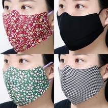 입체형 패션 숨쉬기 편한 빨아쓰는 꽃무늬 마스크