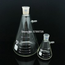 실험실도구 1pcs 25ml 2000ml 유리 진공 그라인딩 입 여과 흡입 플라스크 상단 노즐이있는 실험실 필터 병, 2000ml caliber 24mm