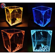 아크릴 발광 led 라이트 박스 기본 5면 피규어 장식장, 12x12x15, 빛 없는 기초