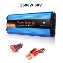 자동차 인버터 캠핑 수정 사인파 인버터 2600W 태양 에너지 웨이브 자동차 전원 DC12V ~ AC 220V 소켓 변환, 12 2600W 60V