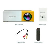 빔프로젝터 YG300 Pro LED 미니 프로젝터 1080P HDMI 호환 USB 오디오 휴대용 홈 미디어 비디오 플레이어, 02 yellow white_01 EU 플러그